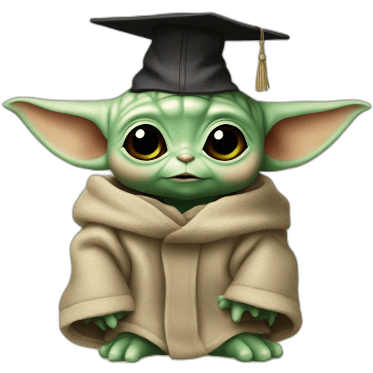 baby yoda with a mortarboard emoji