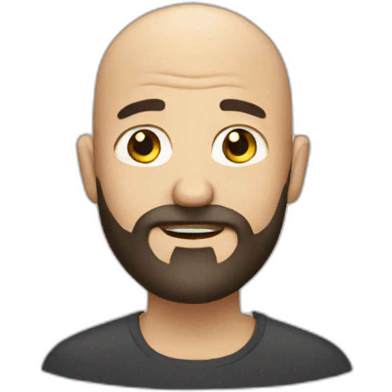 Very bearded man with bald head emoji