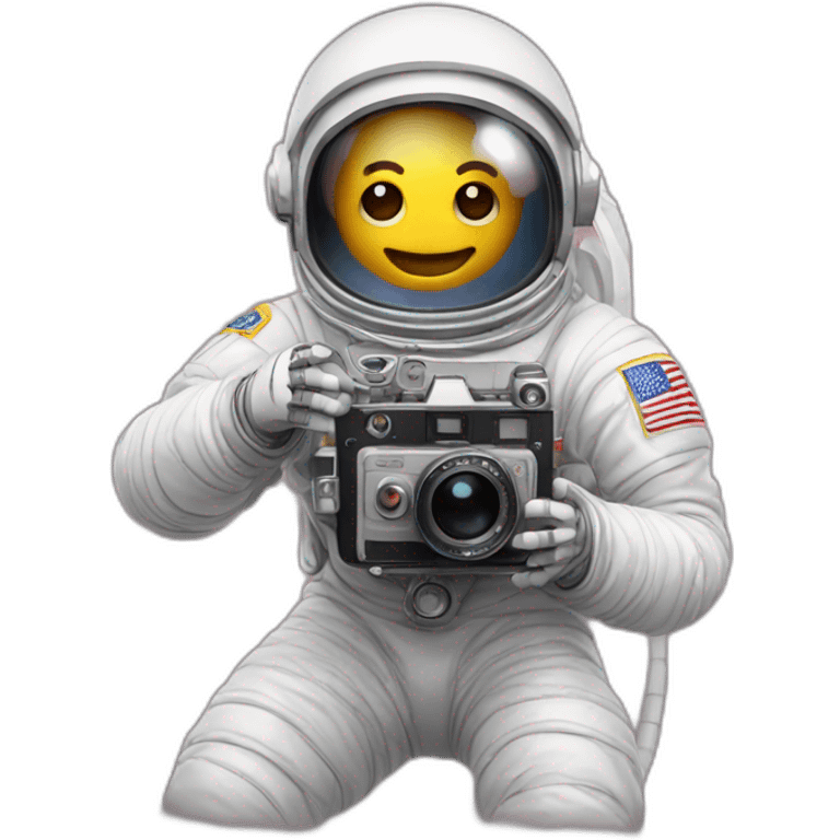 astronaut taking a video with an old camera emoji