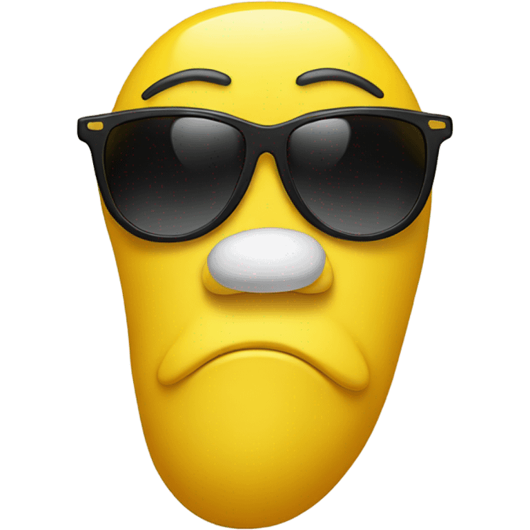 Yellow face with big nose sunglasses and feet behind it emoji