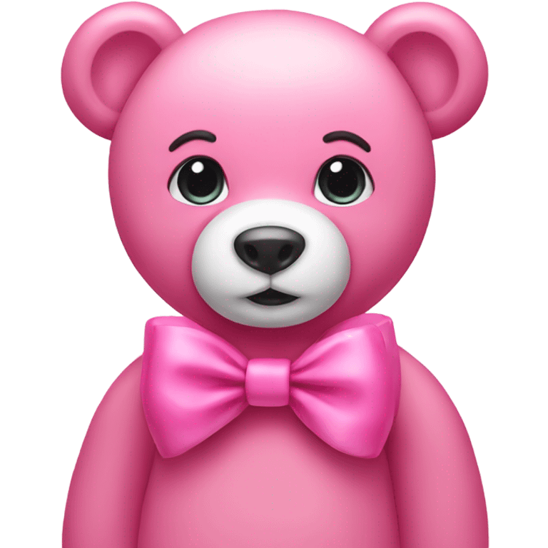 Pink bear with bow  emoji