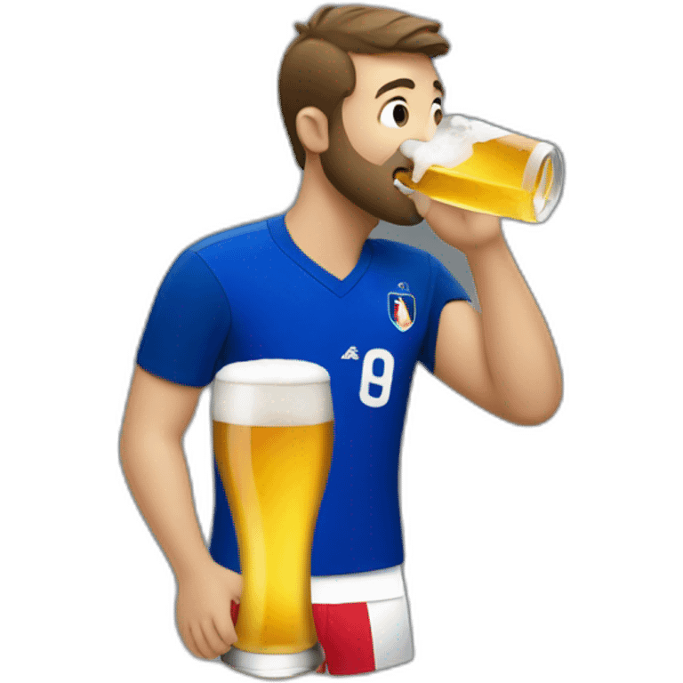 A French soccer fan drinking a beer emoji