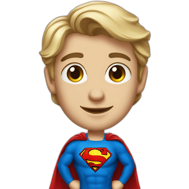 An employee of the real estate agency "etagi" in a Superman costume emoji