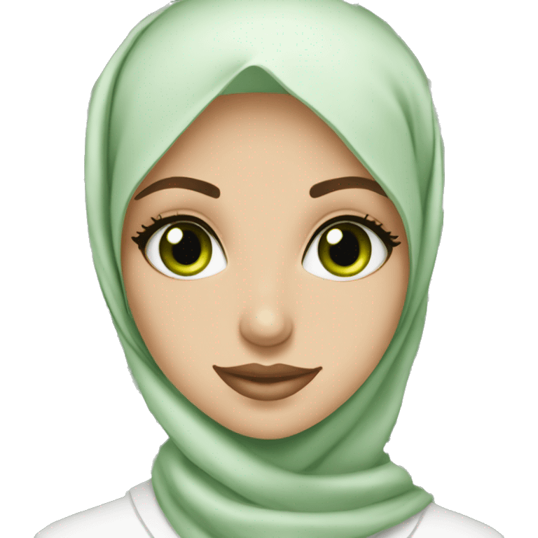 A pharmacist :hijabi fair skinned women with green eyes  emoji