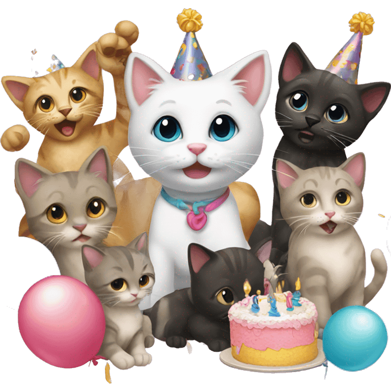 Kitty birthday party emoji