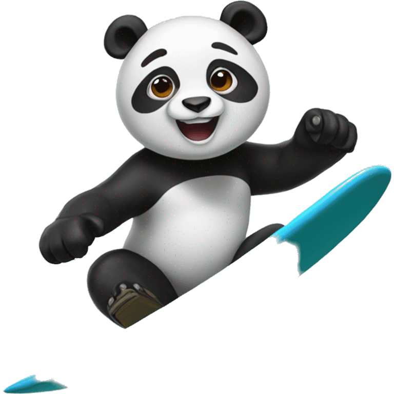 panda surfing emoji