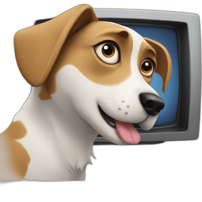 Dog watching tv emoji