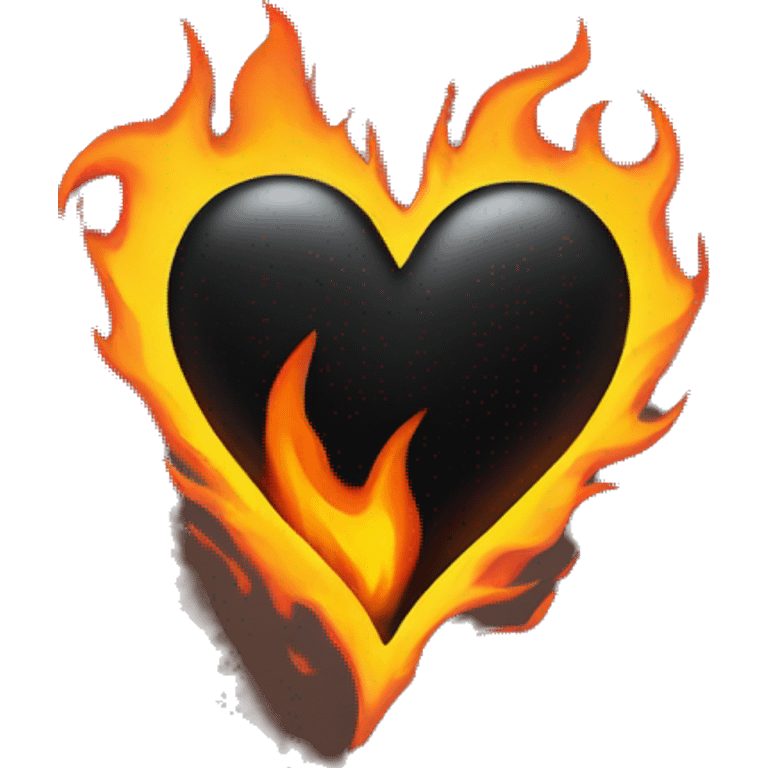 Black heart on fire  emoji