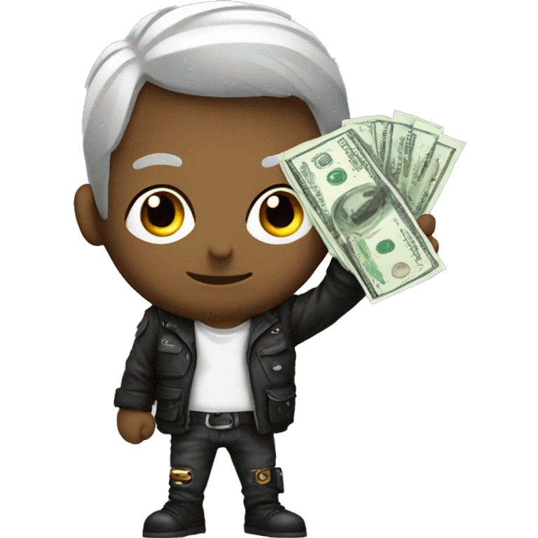 cyber punk holding cash emoji