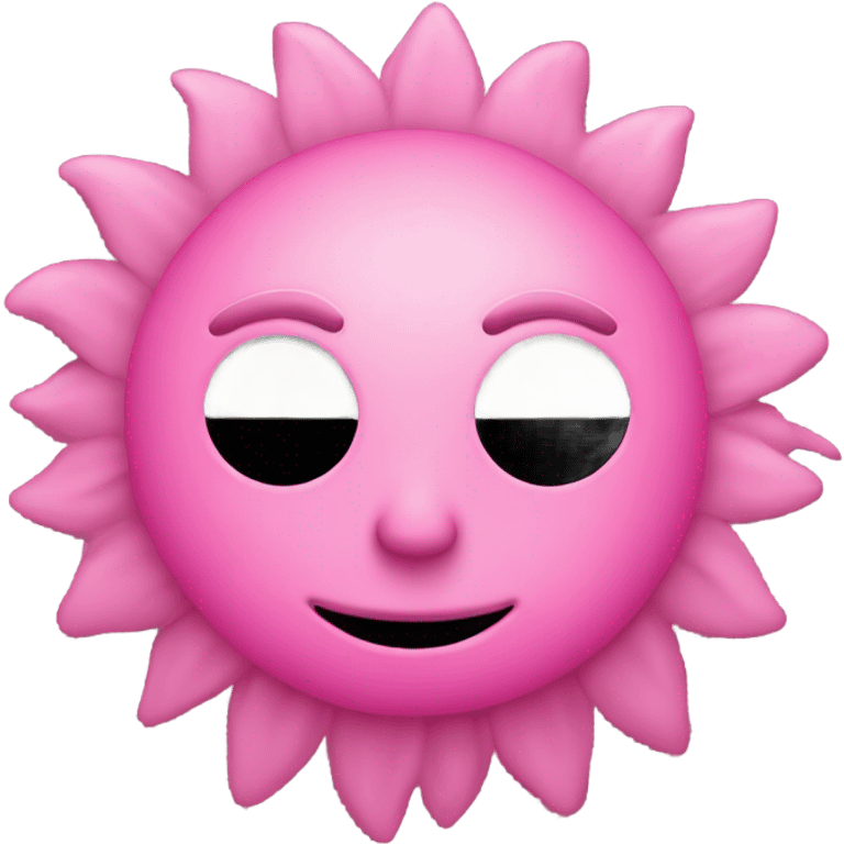 pink sun with human face emoji