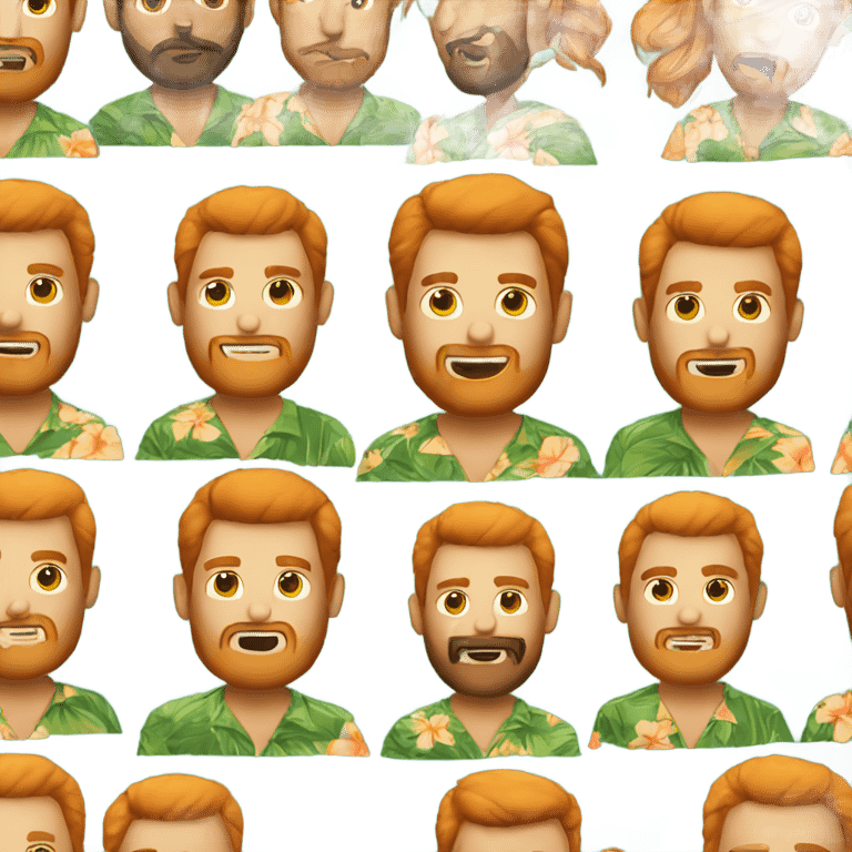 Man with orange hair and beard in Hawaiian shirt emoji