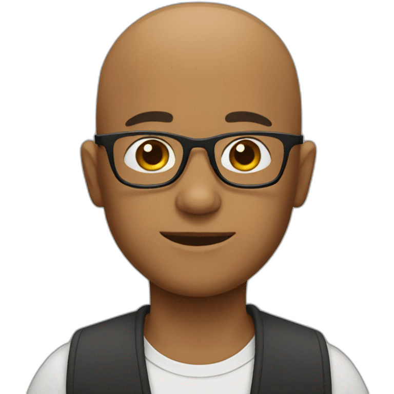 bald boy wearing glasses emoji