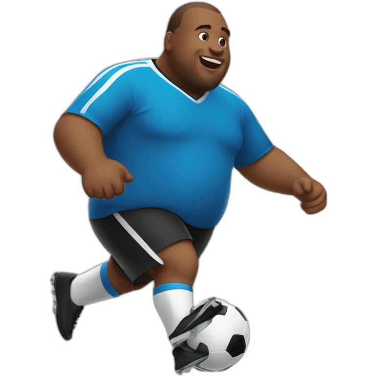 Fat man play soccer emoji