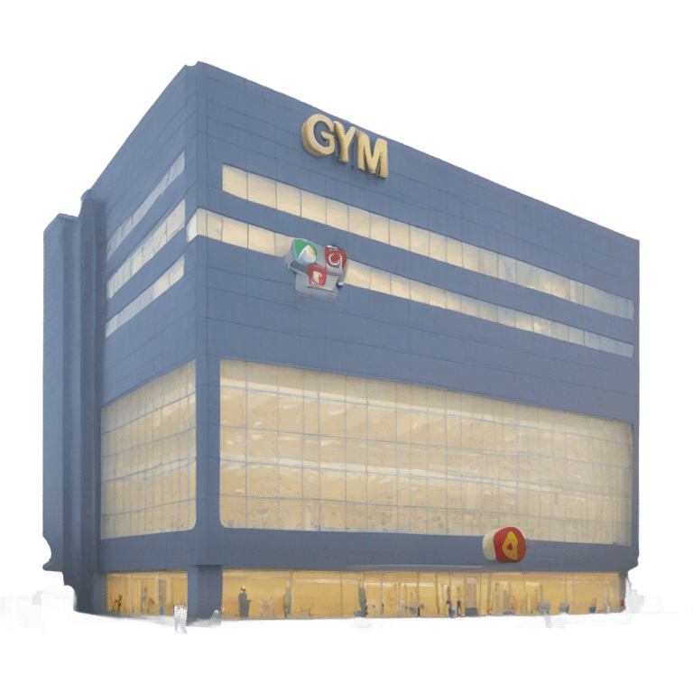 gym building with gym written on it emoji