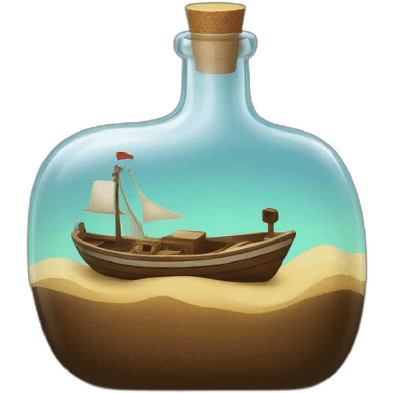 A boat in a bottle emoji