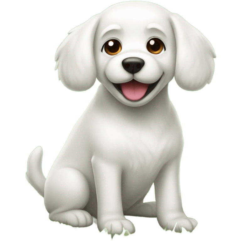 White dog on Grass emoji