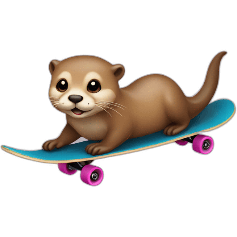 otter with blond hair on skateboard emoji