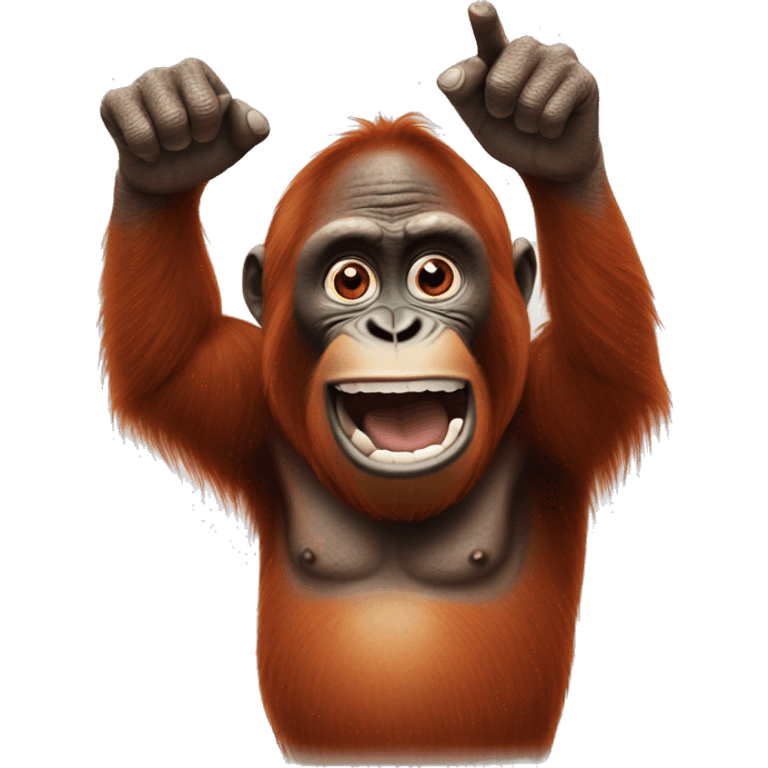 realistic orangutan pointing finger  emoji