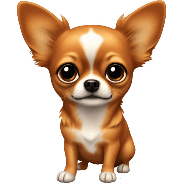 Dark orange long hair chihuahua with black mouth and ears emoji