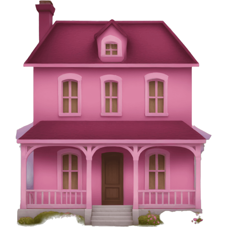 burgundy pink house emoji