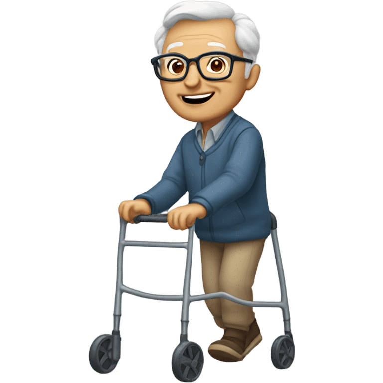 Grandpa with a walker emoji