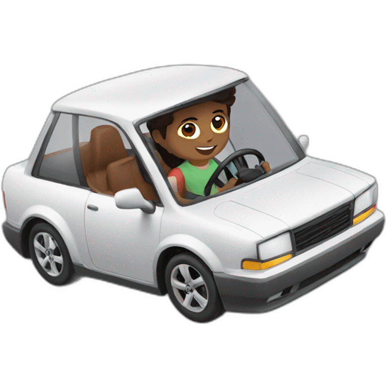 A boy loves driving supersprt cars emoji