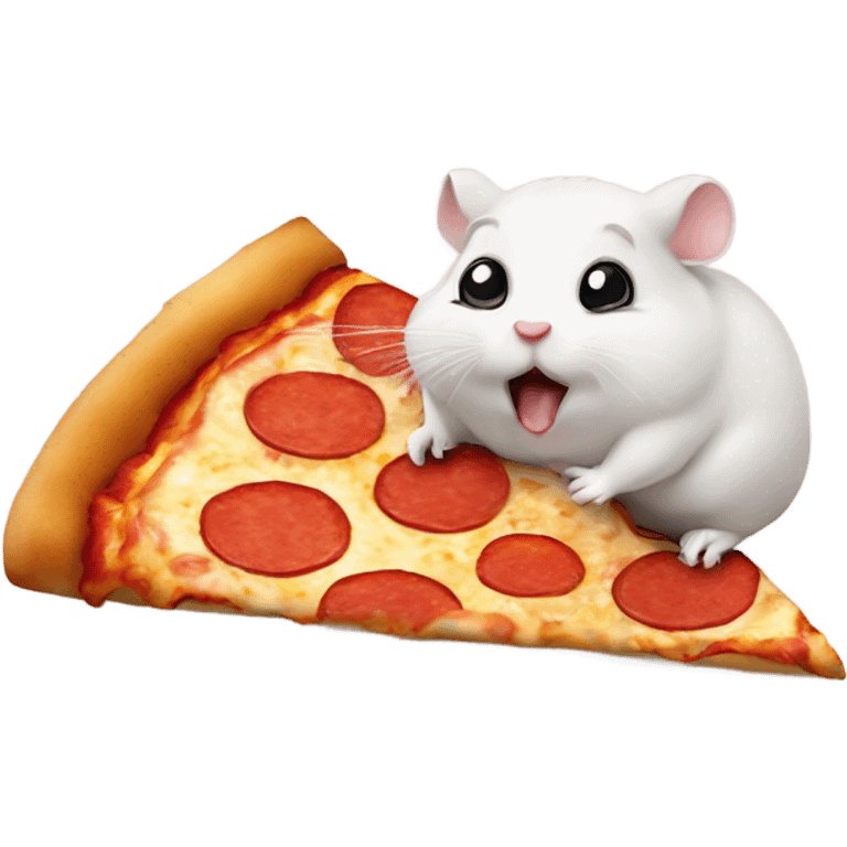 a hamster farting on a piece of pizza  emoji