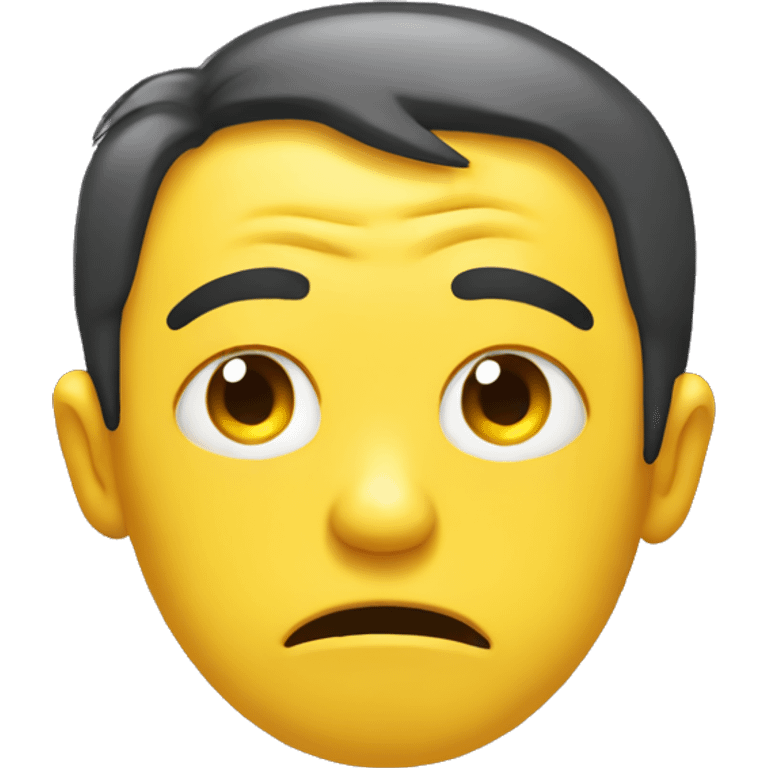 Yellow smiley emoji is not happy and he is depressed. emoji