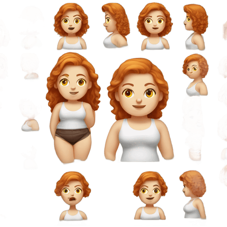 ginger hair fat body girl graphic designer çilli emoji