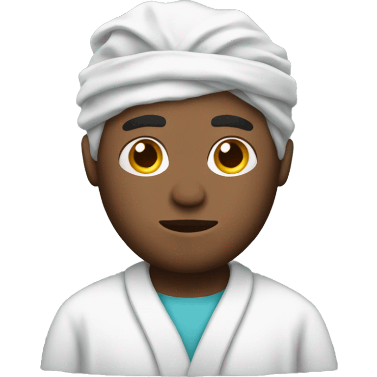 tired men with hair net in a robe emoji