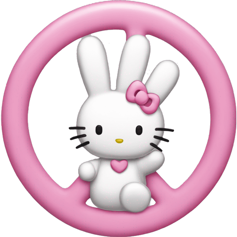 hello kitty peace sign emoji