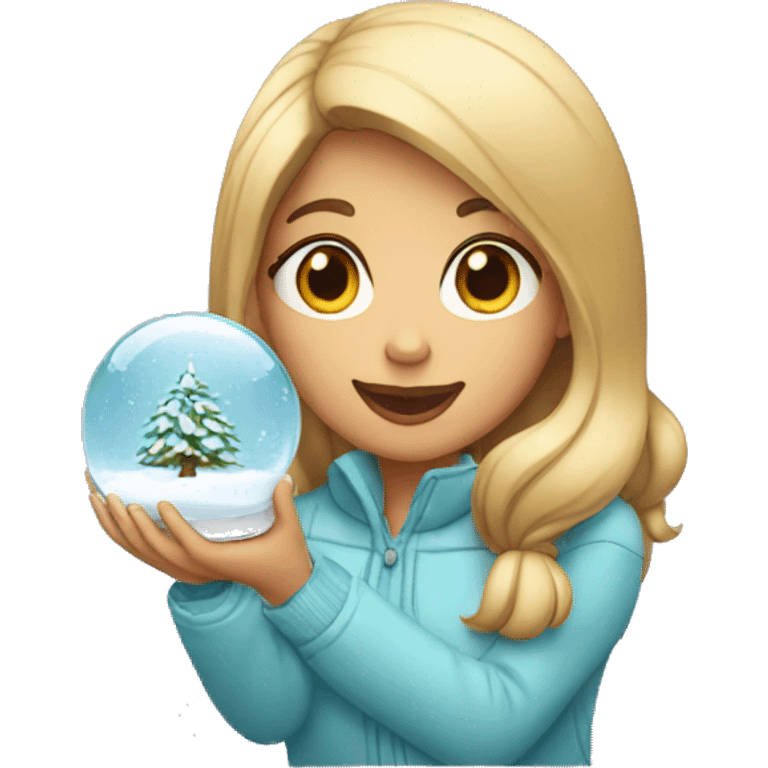 a girl with a snow globe emoji