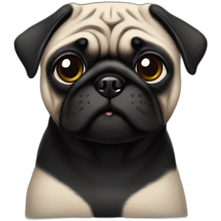 pug wearing a black t-shirt emoji