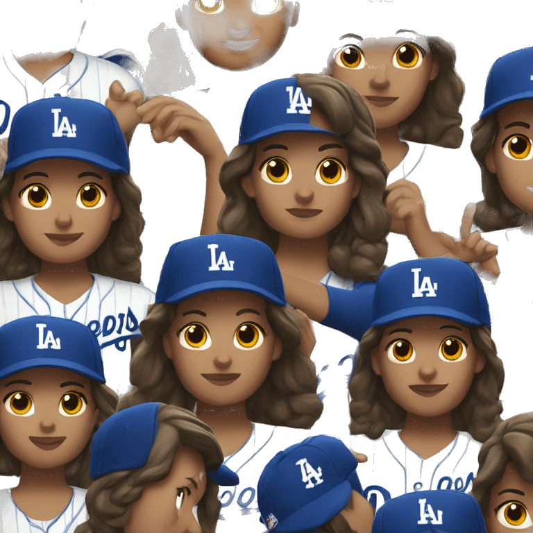 Girl wearing dodgers gear emoji