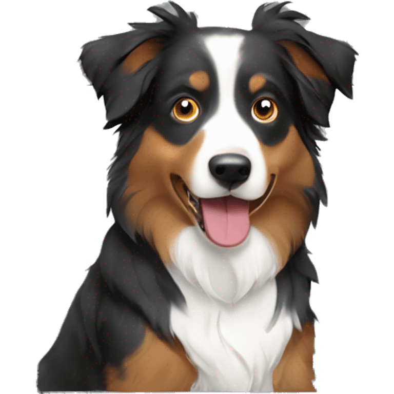 australian shepherd working on a computer   emoji