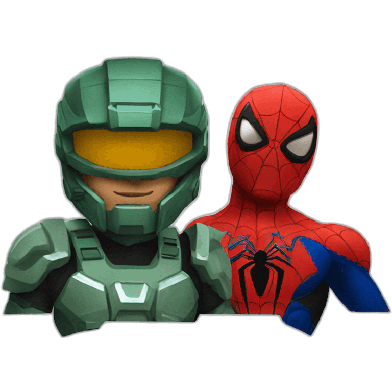 Halo Spartan and Spiderman emoji