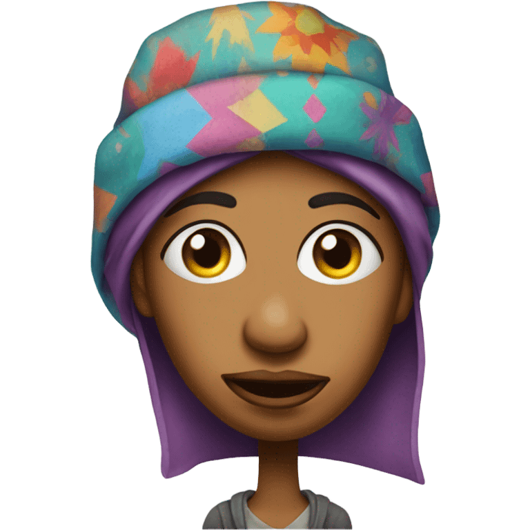 Homeless woman who hates the government but wears a fun hat emoji