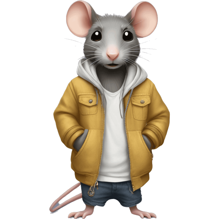 Rat with designer clothes emoji