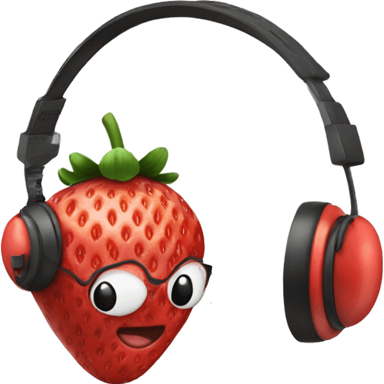 a strawberry with headphones emoji