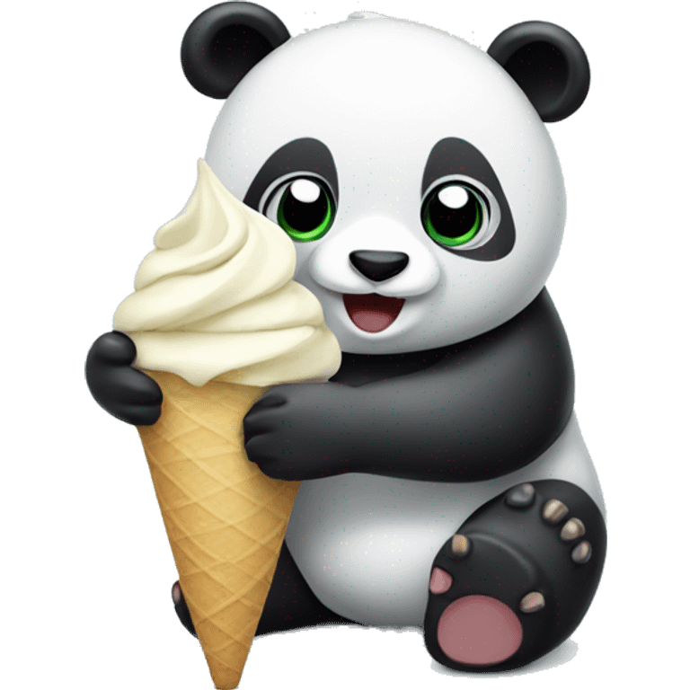 Panda eating ice cream emoji