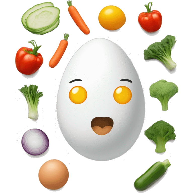 Egg with vegetables  emoji