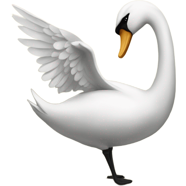 A swan o top of a tree emoji