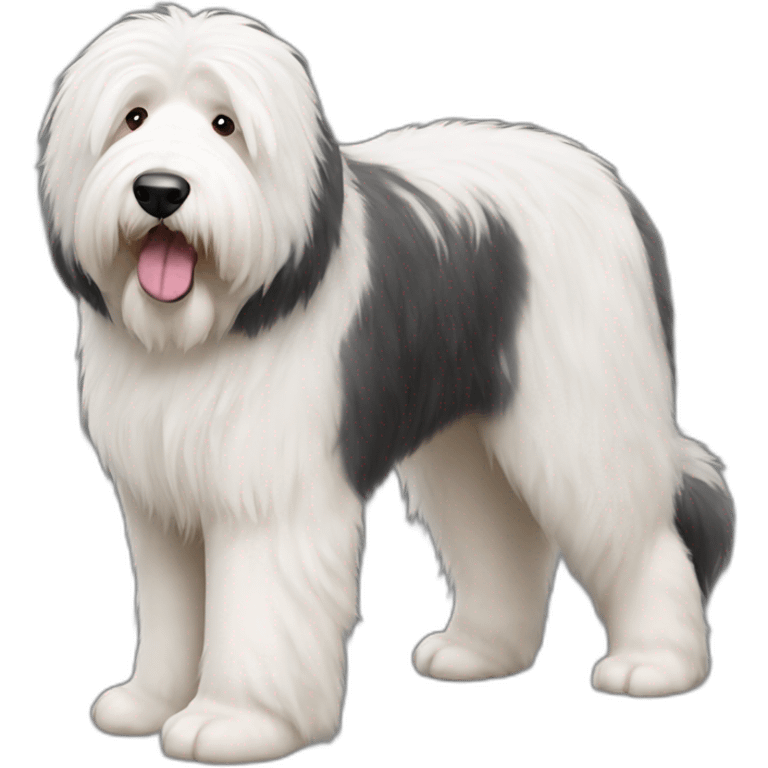 Dog old english sheepdog full-height emoji