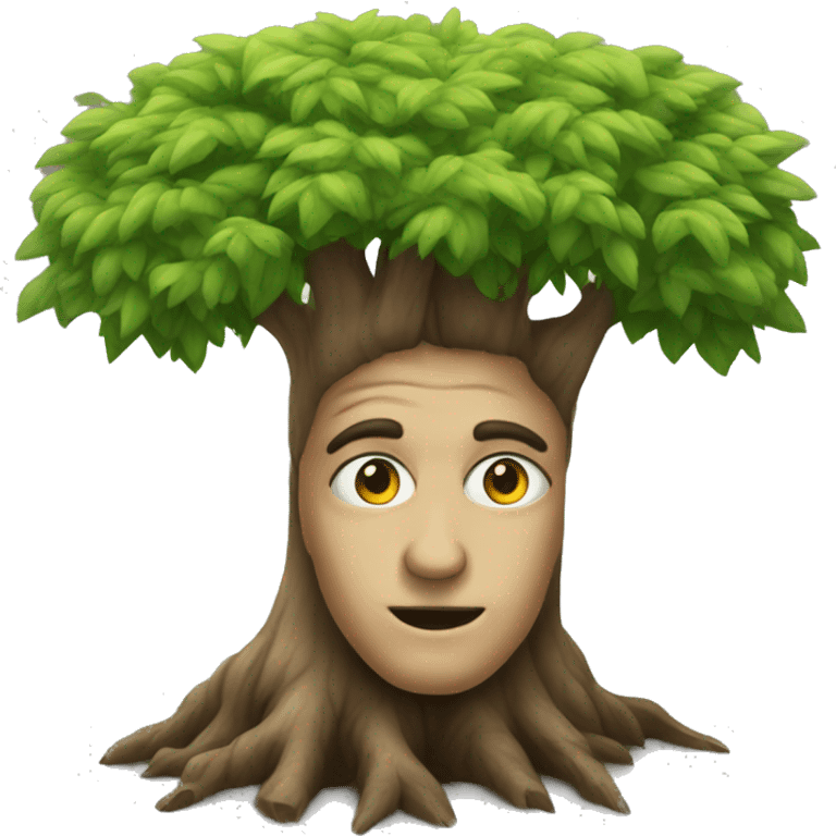 Tree with human face emoji