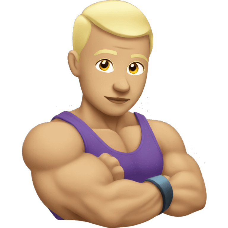 blonde bald bodybuilder emoji