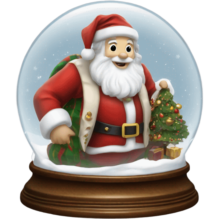 Realistic Victorian Christmas santa snowglobe  emoji