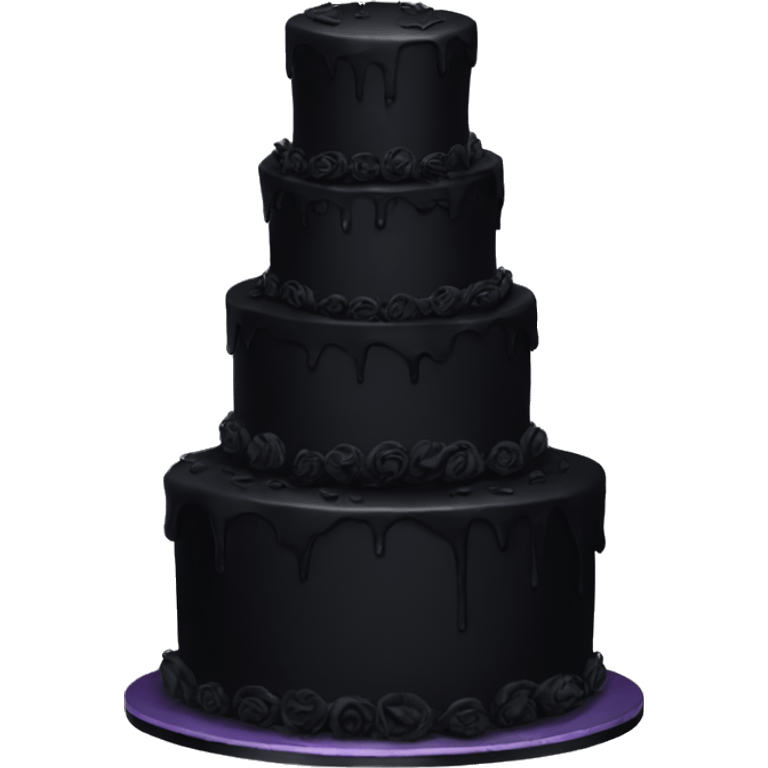 All Black goth cake emoji