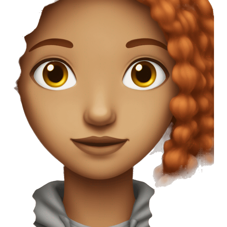 Brown eyes red hair girl emoji