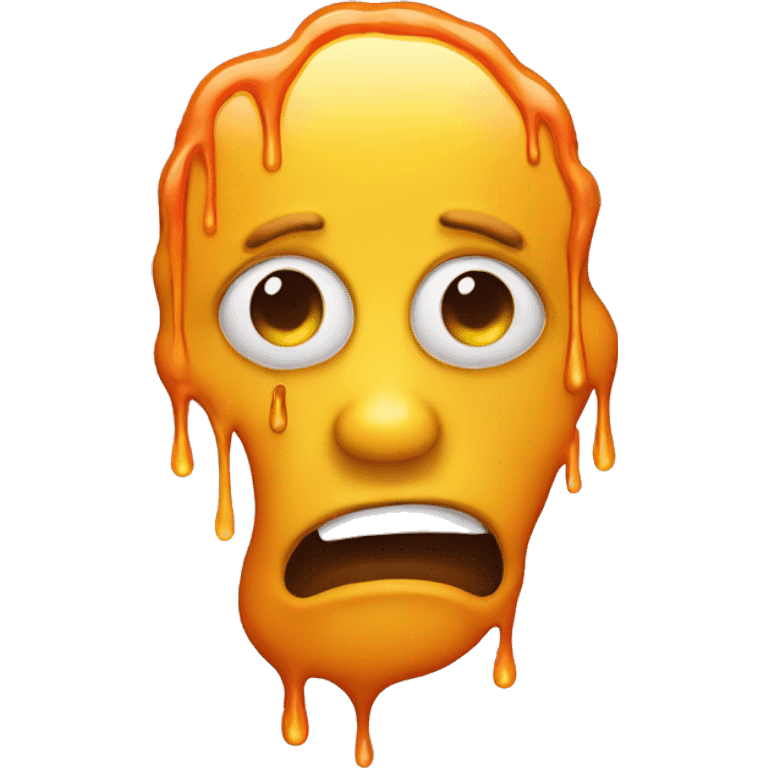 Melting face emoji but with a frown emoji