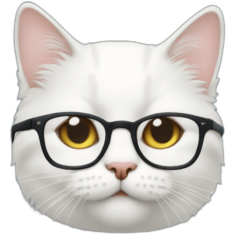 white bearded cat with glasses emoji